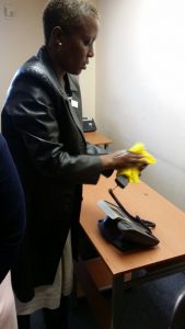 Cleaning and disinfecting office phones
